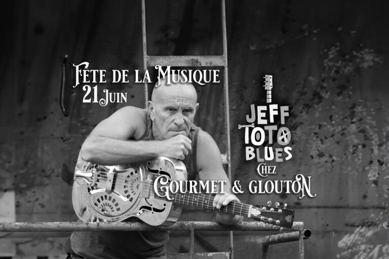 Bluesman né, Jeff Toto Blues a croisé le fer avec tous les grands artistes de la scène et si la majorité des autres s'attachent traditionnellement à s'exprimer dans la langue de John Lee Hooker, lui a choisi de chanter son blues dans celle de Paul Personne. Son blues est chanté avec le cœur, les tripes et surtout avec une voix éraillée plus que de raison qui se prête admirablement bien à l'exercice. À découvrir chez GOURMET & GLOUTON le VENDREDI 21 JUIN 2024 à partir de 20h !
