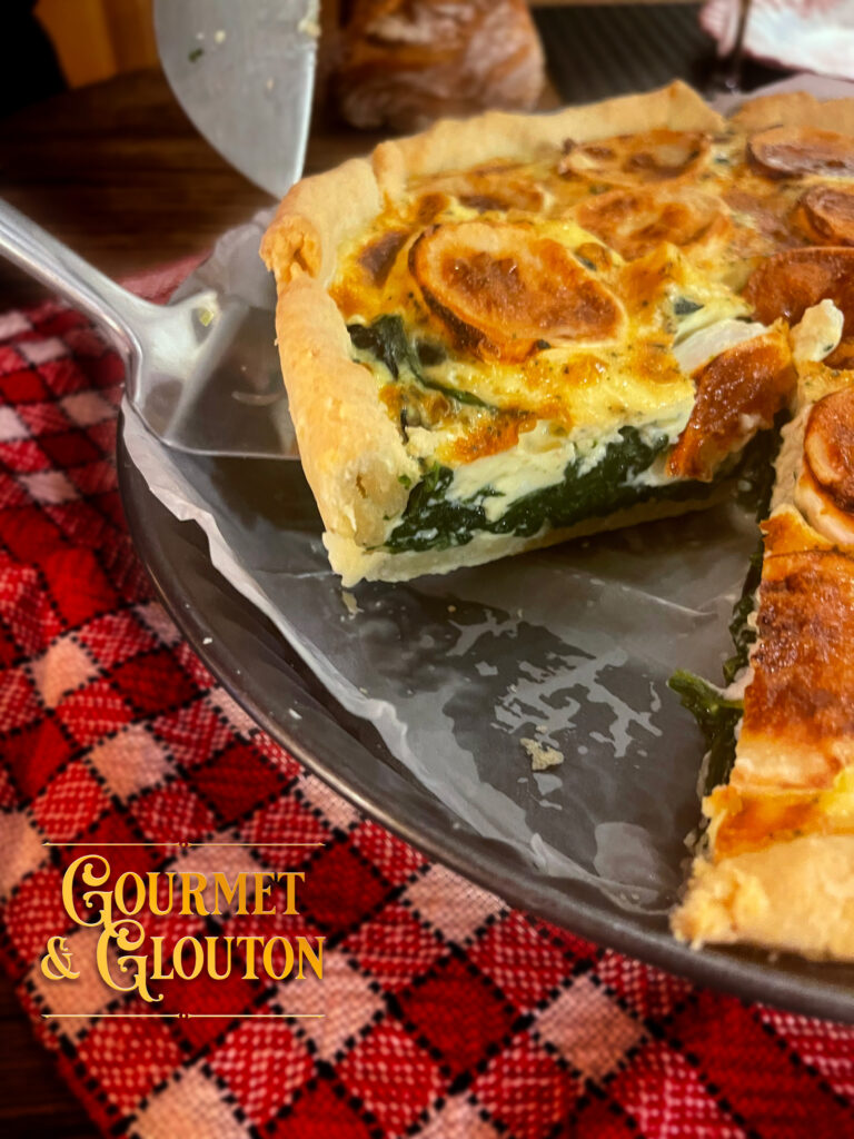 restaurant, tarte, épinard, chêvre, cuisine, Auvergnate, plats, canaille, Chaudesaigues, Chaudes-Aigues - Gourmet & Glouton