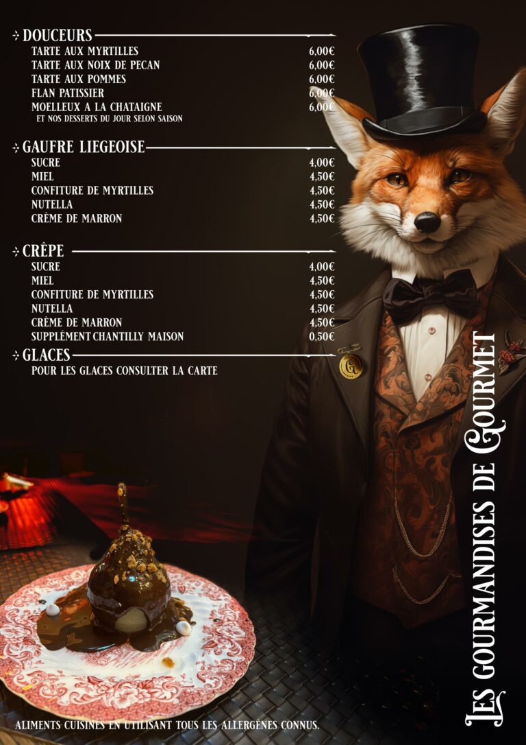 Menu gourmet et glouton