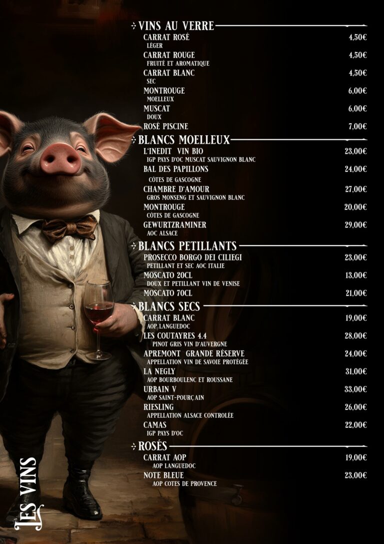 Menu gourmet et glouton