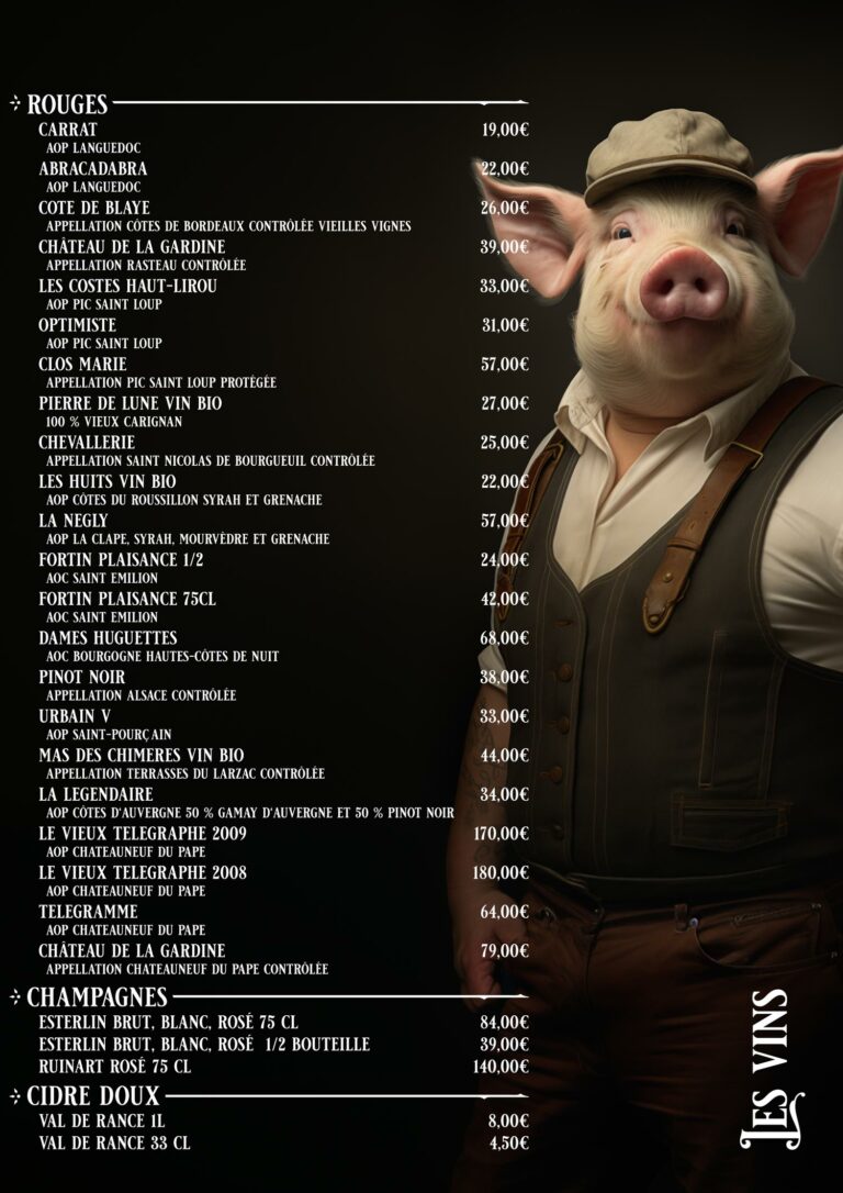 Menu gourmet et glouton