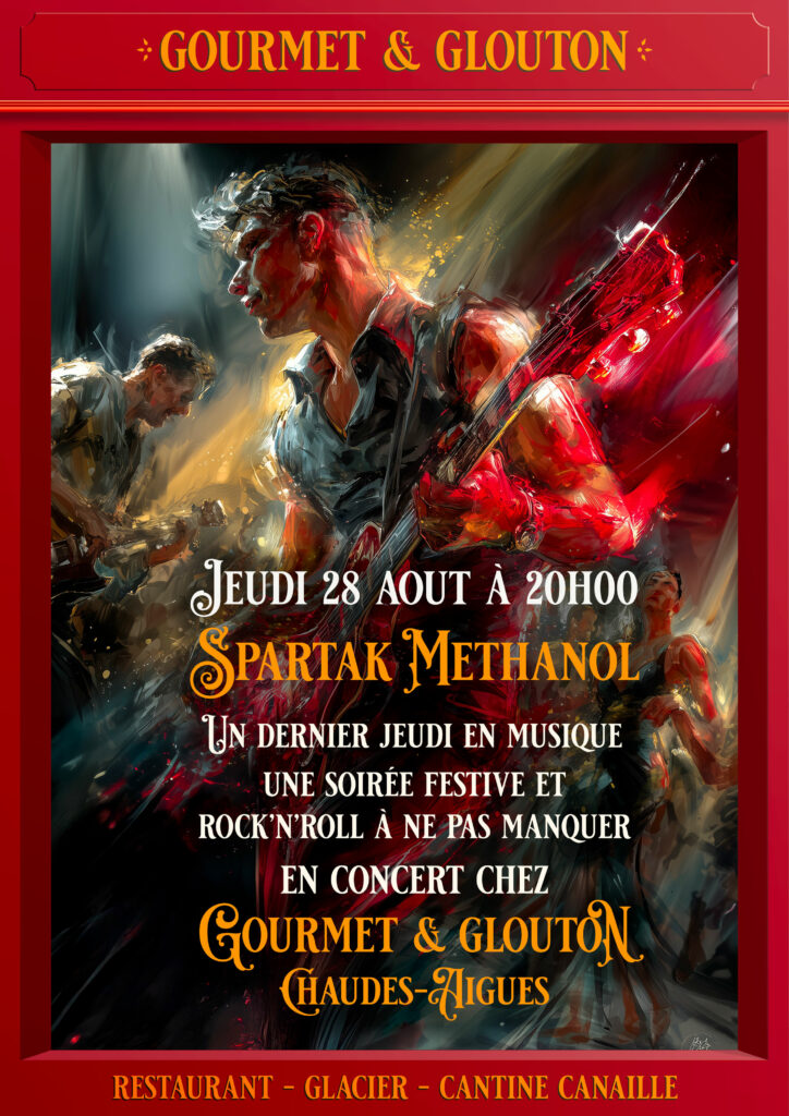 Restaurant, gastronomie, Auvergnate, plats, canaille, Chaudesaigues, Chaudes-Aigues - Gourmet & Glouton, soirée, concert,