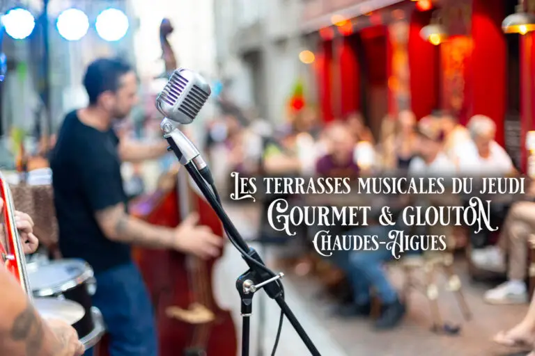 Concert en terrasse lors des terrasses musicales du jeudi chez Gourmet & Glouton à Chaudes-Aigues, dans le cadre d’un appel à artistes pour la programmation estivale.