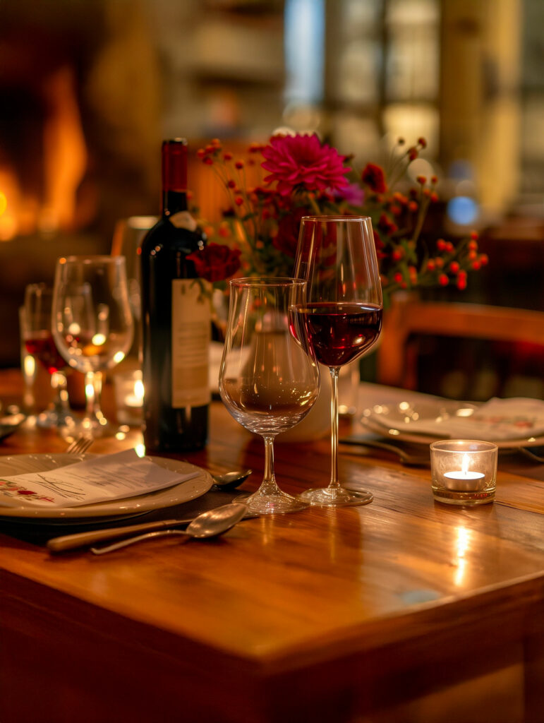 Ambiance chaleureuse pour un dîner de Saint-Valentin au restaurant Gourmet & Glouton à Chaudes-Aigues