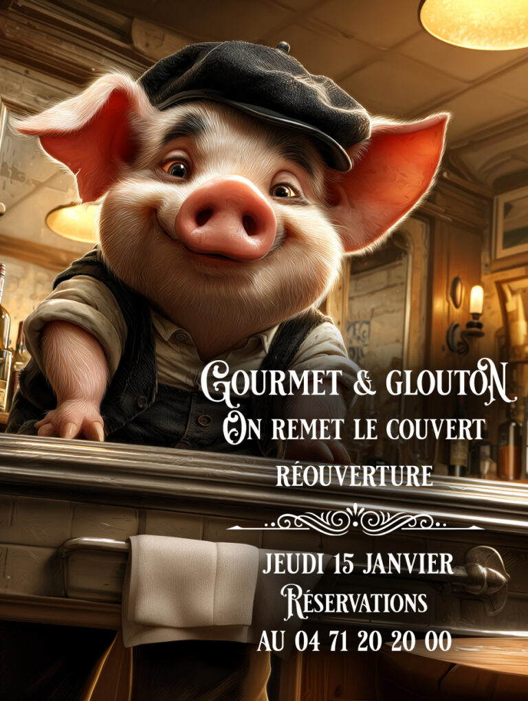 Réouverture du restaurant Gourmet & Glouton à Chaudes-Aigues, ambiance brasserie chaleureuse derrière le zinc