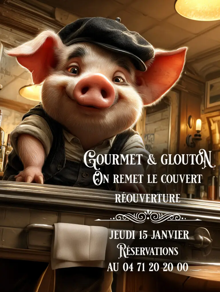 Réouverture du restaurant Gourmet & Glouton à Chaudes-Aigues, ambiance brasserie chaleureuse derrière le zinc