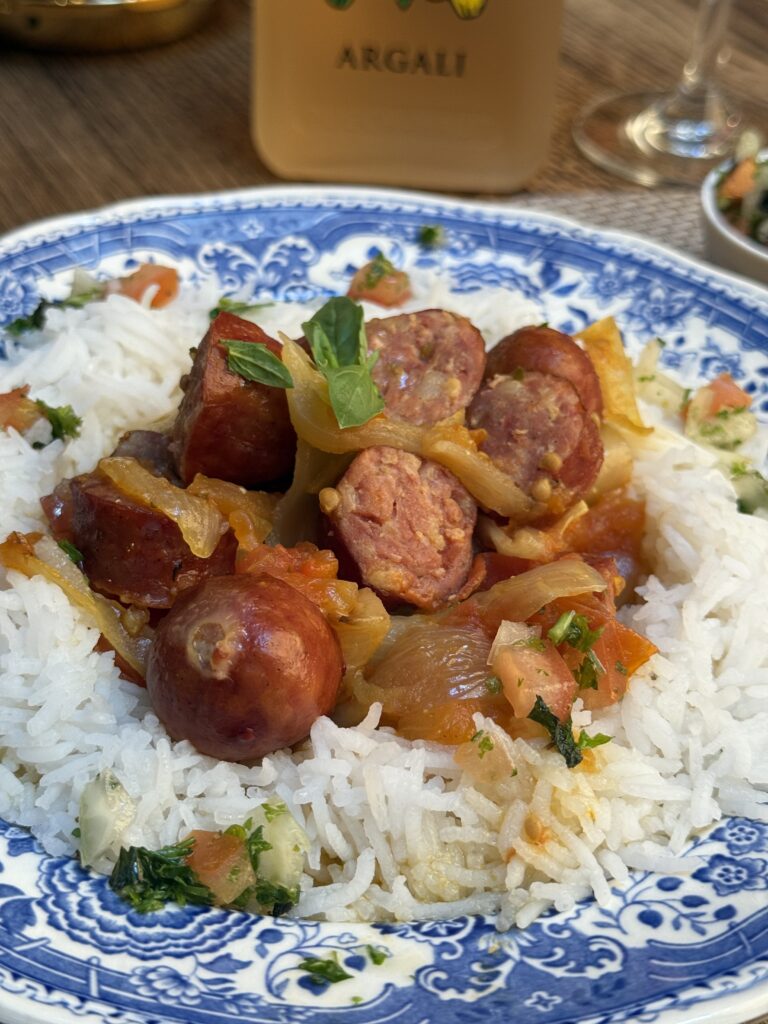 plat du jour rougail saucisse Chaudes-Aigues restaurant Gourmet et Glouton