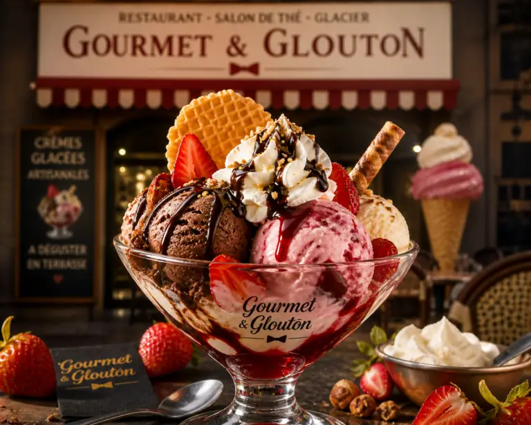 coupe glace fruits rouges chocolat gourmet et glouton chaudes-aigues dessert terrasse aubrac
