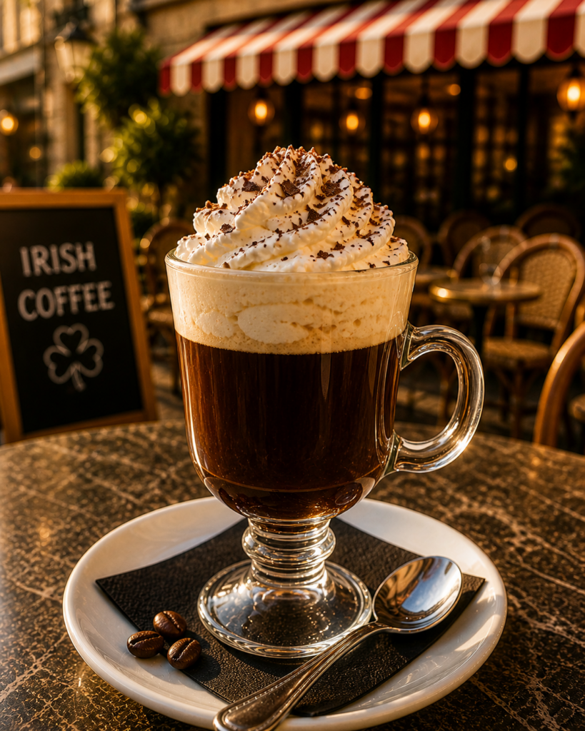 irish coffee gourmet et glouton chaudes-aigues cafe terrasse aubrac